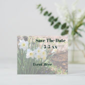 Carte Postale Faire-part Save The Date White Daffodil Flowers (Debout devant)
