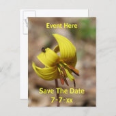 Carte Postale Faire-part Save The Date Wild Trout Lily Flower (Devant / Derrière)