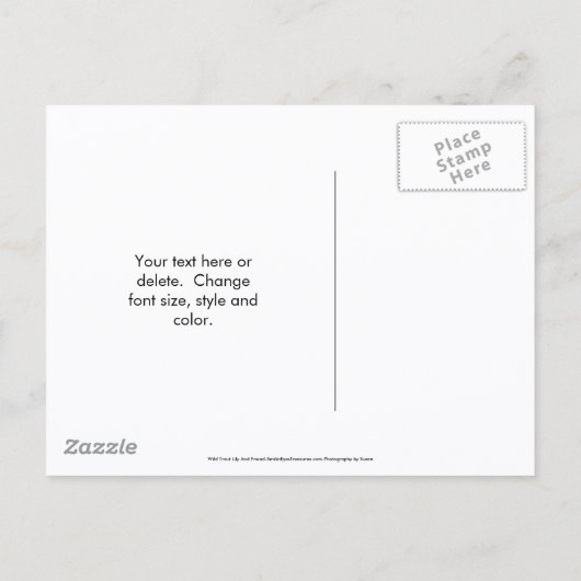 Carte Postale Faire-part Save The Date Wild Trout Lily Flower (Dos)