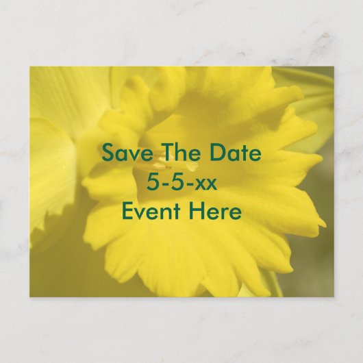 Carte Postale Faire-part Save The Date Yellow Daffodil Flower (Devant)