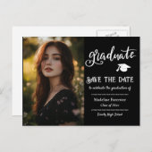 Carte Postale Faire-part Scénario de remise de diplômes | Enregistrer la da (Devant / Derrière)