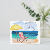 Carte Postale Faire-part Scène de plage du dauphin sauteur Nouvelle adresse (Debout devant)