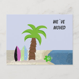 Carte Postale Faire-part Scène de plage Nous avons déménagé
