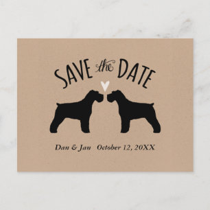 Carte Postale Faire-part Schnauzer Silhouettes Mariage Enregistrer la date