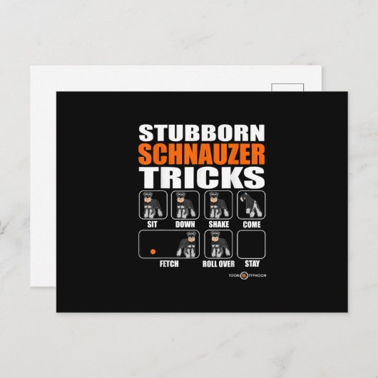 Carte Postale Faire-part Schnauzer têtu Tricks drôle Schnauzer cadeau (Devant / Derrière)