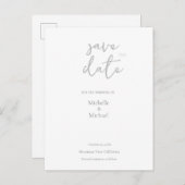 Carte Postale Faire-part Script Calligraphie Mariage Moderne Enregistrer la (Devant / Derrière)