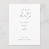 Carte Postale Faire-part Script Calligraphie Mariage Moderne Enregistrer la (Devant)