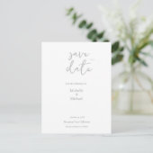 Carte Postale Faire-part Script Calligraphie Mariage Moderne Enregistrer la (Debout devant)