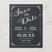 Carte Postale Faire-part Script Chalkboard Typographie moderne Enregistrer  (Devant)