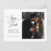 Carte Postale Faire-part Script classique photo simple Enregistrer la date (Devant)