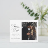 Carte Postale Faire-part Script classique photo simple Enregistrer la date (Debout devant)