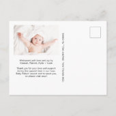 Carte Postale Faire-part Script de bienvenue moderne 4 photo naissance (Dos)