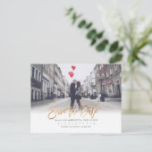 Carte Postale Faire-part Script de brosse moderne Enregistrer la date, Faux (Debout devant)