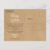 Carte Postale Faire-part Script de changement de date de douche nuptiale Ci (Dos)