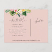 Carte Postale Faire-part Script de feuillage d'aquarelle tropicale enregist (Dos)