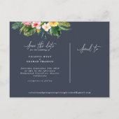 Carte Postale Faire-part Script de feuillage d'aquarelle tropicale enregist (Dos)