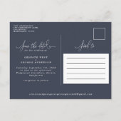 Carte Postale Faire-part Script de feuillage d'aquarelle tropicale enregist (Dos)