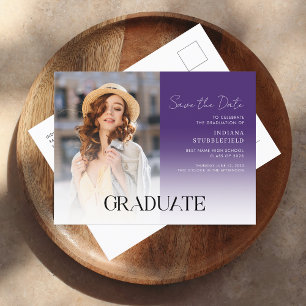 Carte Postale Faire-part Script de photo de remise de diplôme Promo 2025 En