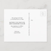 Carte Postale Faire-part Script de présentation simple moderne pour photo d (Dos)