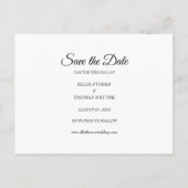 Carte Postale Faire-part Script de sauvegarde de date simple et élégant ave (Dos)