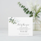 Carte Postale Faire-part Script de verdure Modifier la date Enregistrer la  (Debout devant)