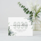 Carte Postale Faire-part Script de verdure Notre nouvelle adresse Nous avon (Debout devant)