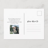 Carte Postale Faire-part Script Décontracté et photo chic | Mariage (Dos)
