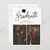 Carte Postale Faire-part Script Décontracté moderne | Photos de deuxième an (Devant / Derrière)