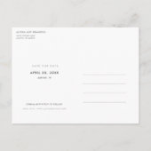 Carte Postale Faire-part Script Design moderne photo mariage Enregistrer la (Dos)