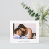 Carte Postale Faire-part Script Design moderne photo mariage Enregistrer la (Debout devant)