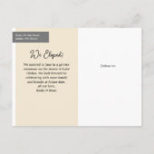 Carte Postale Faire-part Script d'introduction de fugue photo de mariage (Dos)