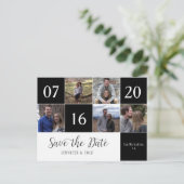 Carte Postale Faire-part Script Five Photo Calendar Block Enregistrer la da (Debout devant)