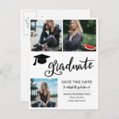 Carte Postale Faire-part Script Graduate Simple Enregistrer La Date Photo C (Devant / Derrière)