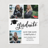 Carte Postale Faire-part Script Graduate Simple Enregistrer La Date Photo C (Devant)