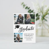 Carte Postale Faire-part Script Graduate Simple Enregistrer La Date Photo C (Debout devant)