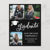 Carte Postale Faire-part Script Graduate Simple Enregistrer La Photo Date | (Devant)