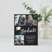 Carte Postale Faire-part Script Graduate Simple Enregistrer La Photo Date | (Debout devant)