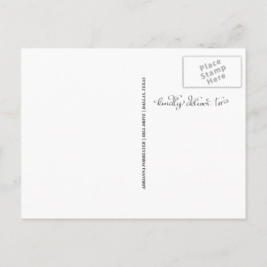 Carte Postale Faire-part Script Graduate Simple Enregistrer La Photo Date | (Dos)