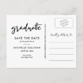 Carte Postale Faire-part Script Gradué Cute Bow Coeur Cadre | Photo (Dos)