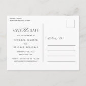 Carte Postale Faire-part Script Lisse | Deux Photos de Mariage Enregistrer  (Dos)