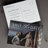 Carte Postale Faire-part Script lisse | Mariage photo Enregistrer la date