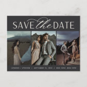 Carte Postale Faire-part Script lisse | Trois mariage photo Enregistrer la (Devant)