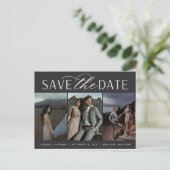 Carte Postale Faire-part Script lisse | Trois mariage photo Enregistrer la (Debout devant)