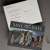 Carte Postale Faire-part Script lisse | Trois mariage photo Enregistrer la