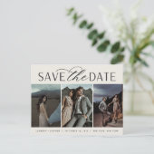 Carte Postale Faire-part Script lisse | Trois mariage photo Enregistrer la  (Debout devant)