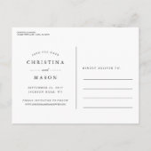 Carte Postale Faire-part Script manuscrit | Photo Enregistrer la date (Dos)