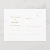 Carte Postale Faire-part Script minimum musulman d'or blanc Enregistrer la  (Dos)