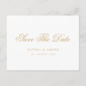 Carte Postale Faire-part Script minimum musulman d'or blanc Enregistrer la  (Devant)