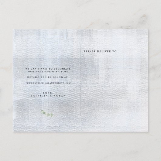 Carte Postale Faire-part Script moderne mariage photo Enregistrer la date (Dos)