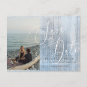 Carte Postale Faire-part Script moderne mariage photo Enregistrer la date (Devant)